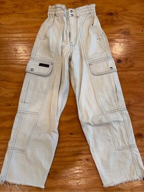 BDG Light Cream Cargo Pants with Utility Pockets